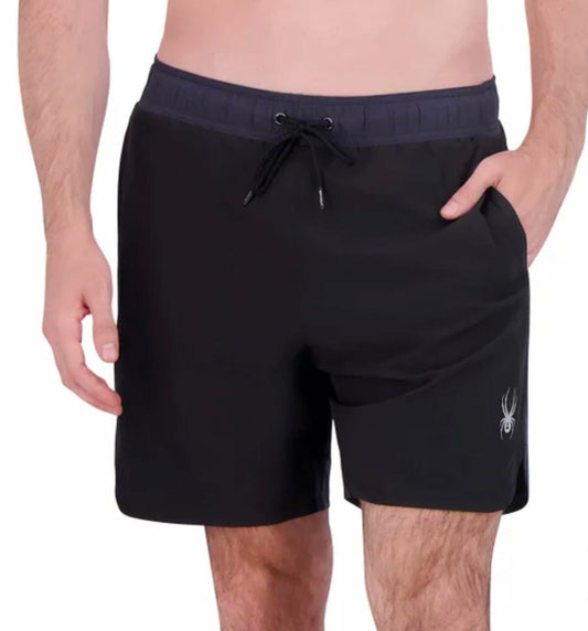 Spyder Men's UPF 30+ Breathable Comfort Stretch Swim Short (US, Alpha, Small, Regular, Regular, Black)