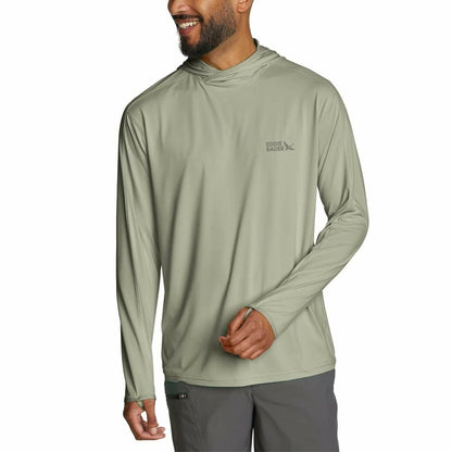 Eddie Bauer Men’s UPF 50+ Performance Hoodie - Lightweight Regular Fit - Moisture Wicking (Green, Small)