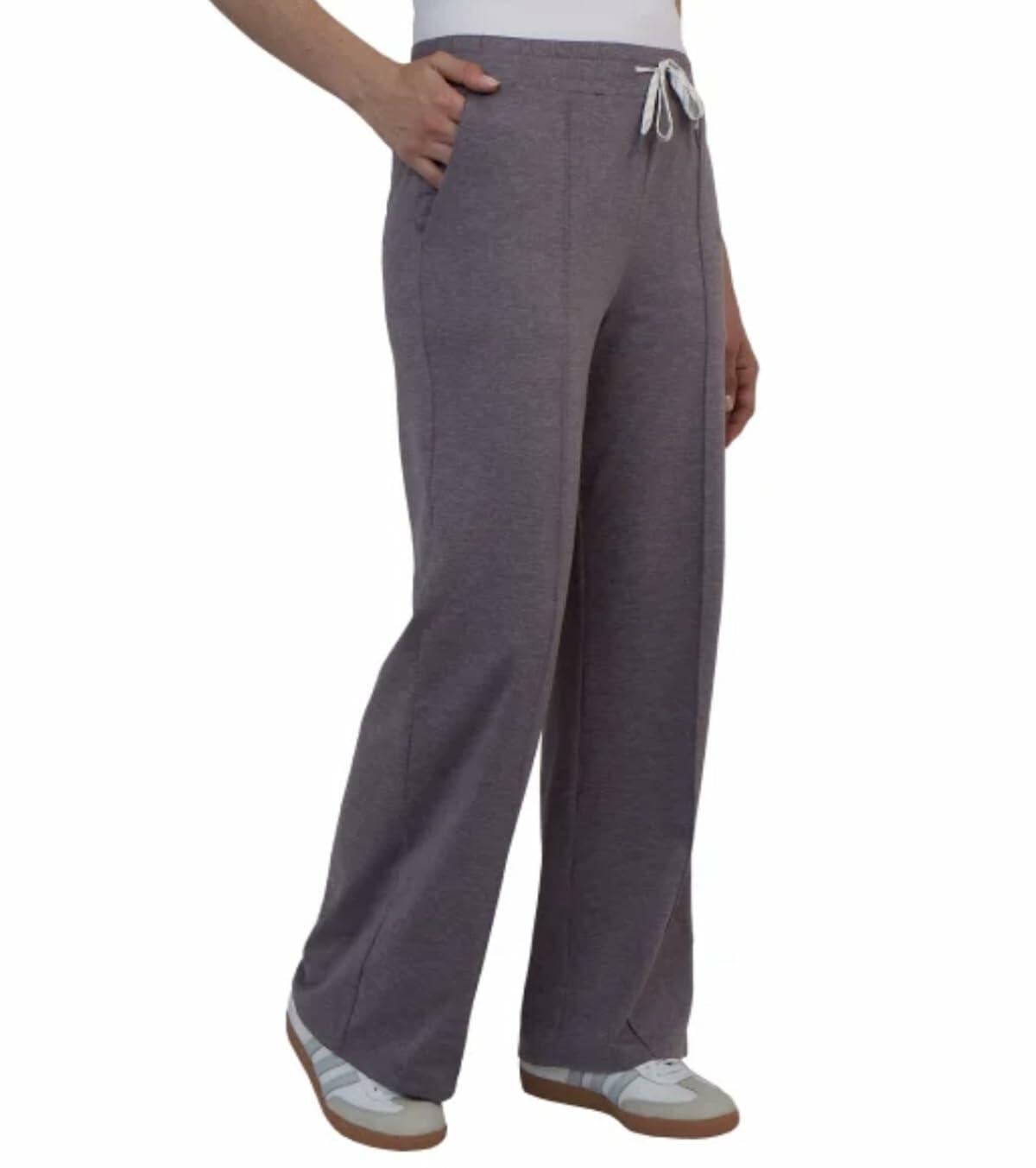Kirkland Signature Women's Moisture Wicking Lightweight Pintuck Pant (US, Alpha, X-Large, Regular, Regular, Amethyst Heather (Purple))