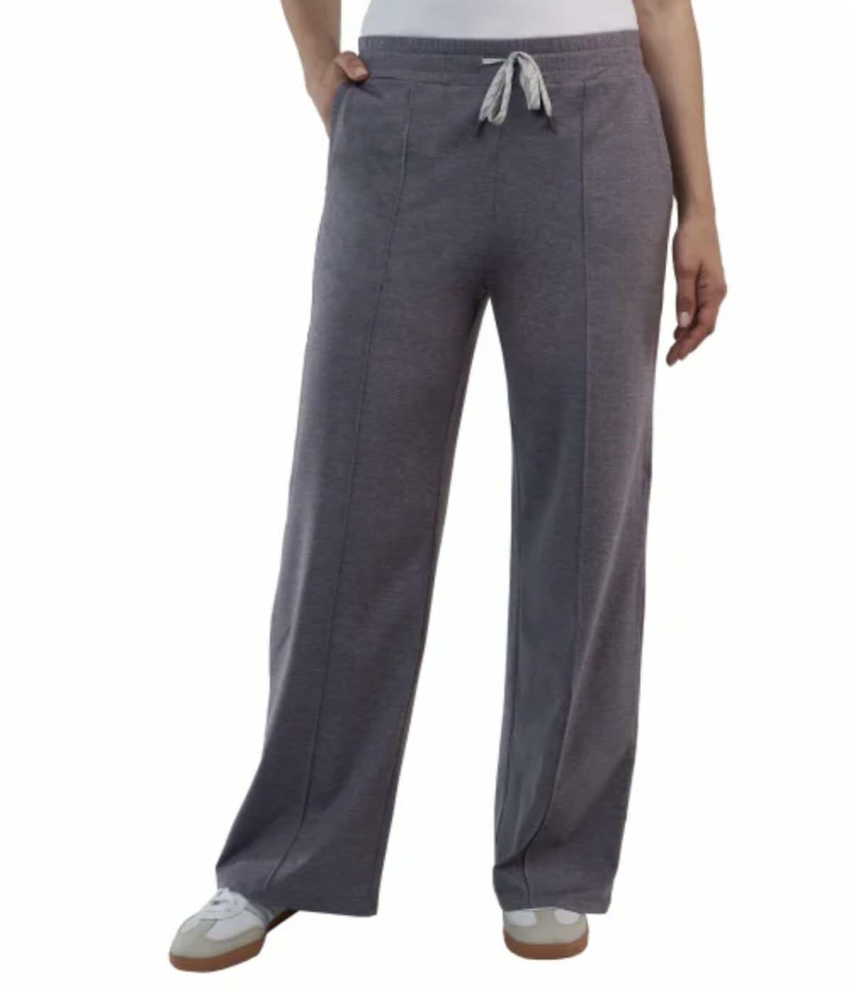 Kirkland Signature Women's Moisture Wicking Lightweight Pintuck Pant (US, Alpha, Small, Regular, Regular, Amethyst Heather (Purple))