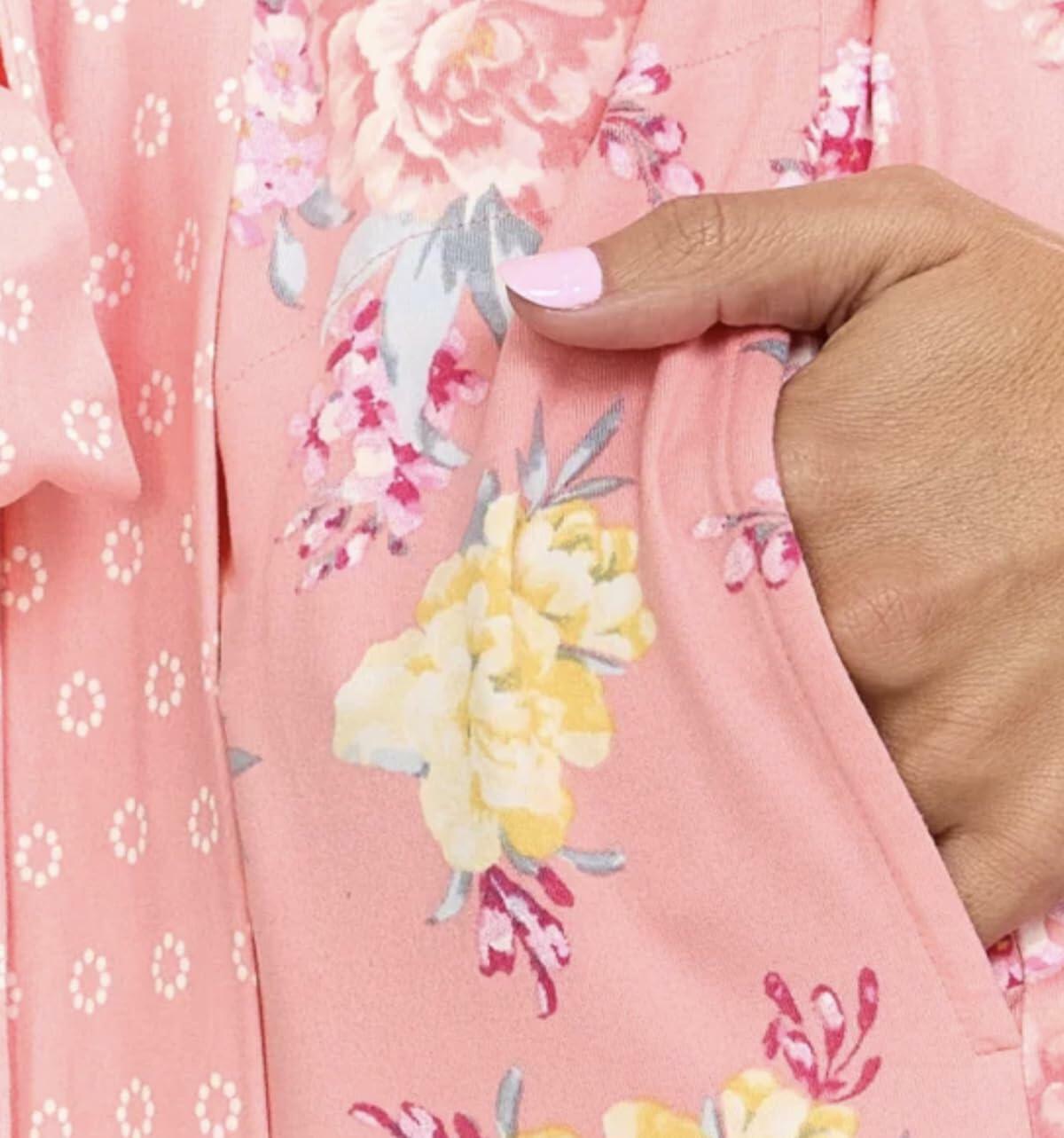 Flora Nikrooz FN Women's Super Soft 3 Piece Pajama Sleep Set, Robe, Tank, and Pant (US, Alpha, XX-Large, Regular, Regular, Pink Floral)