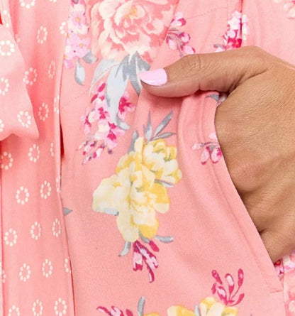 Flora Nikrooz FN Women's Super Soft 3 Piece Pajama Sleep Set, Robe, Tank, and Pant (US, Alpha, XX-Large, Regular, Regular, Pink Floral)