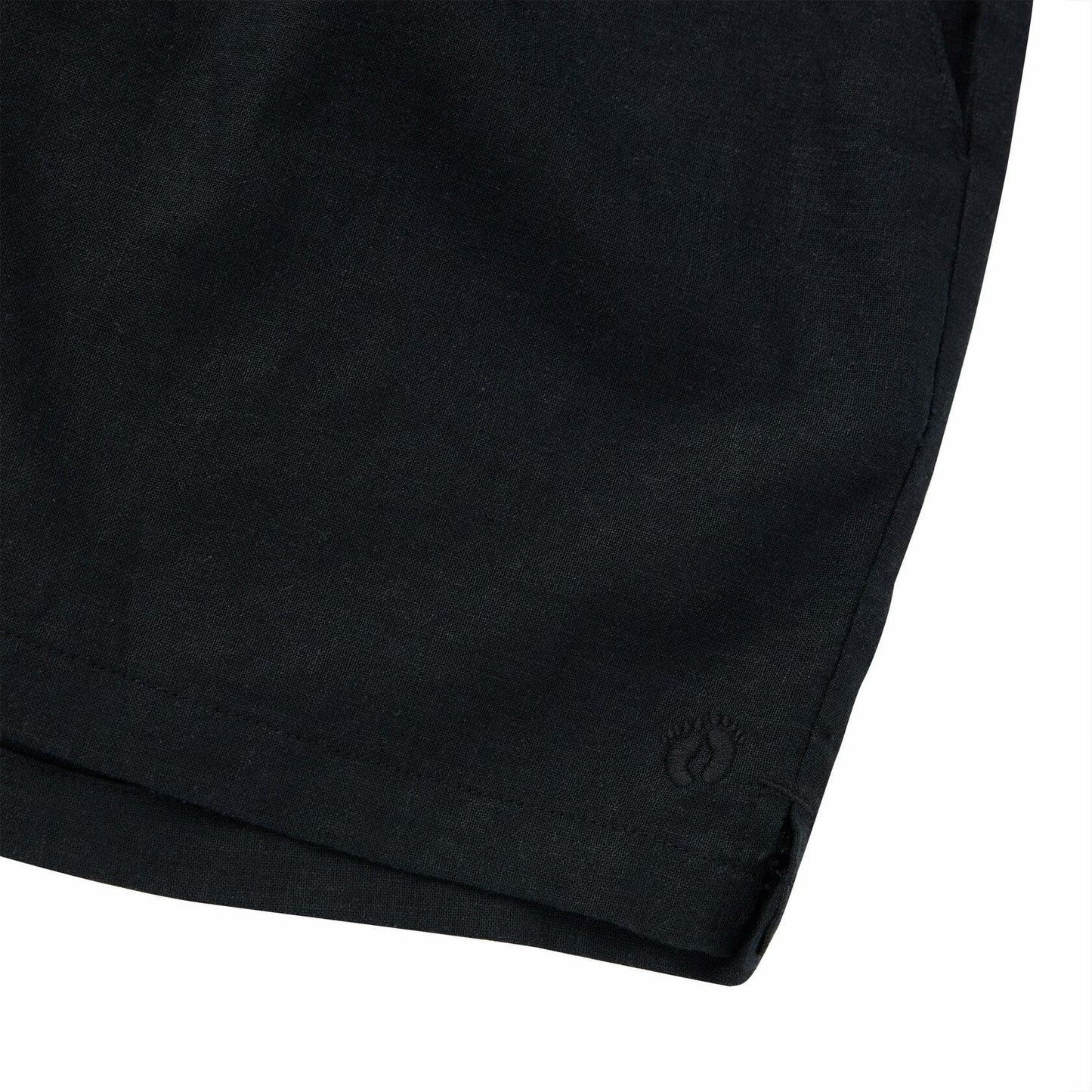 HANG TEN Women's Linen Blend Summer Shorts - Lightweight Casual Elastic Waist Shorts with Pockets - Relaxed Fit (Black, XXL)