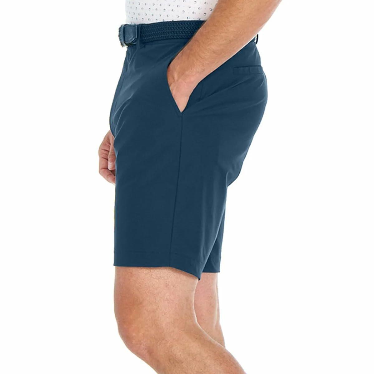 Greg Norman Men’s Stretch Flat Front Lightweight Short - 4-Way Stretch Fabric (Blue,30)