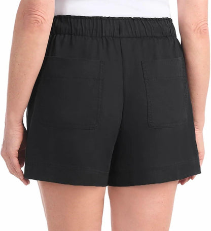 Hilary Radley Womens Lightweight Pull-on Tencel Short (US, Alpha, Large, Regular, Regular, Black)