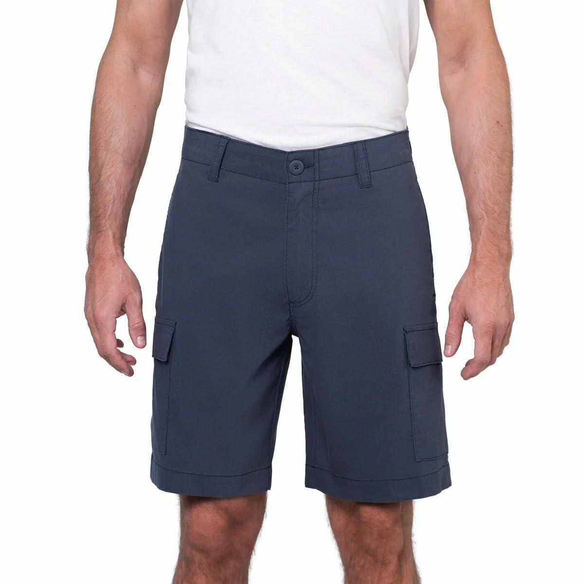 Wearfirst Men’s Classic Fit Stretch Lightweight Cargo Short (Blue, 30)
