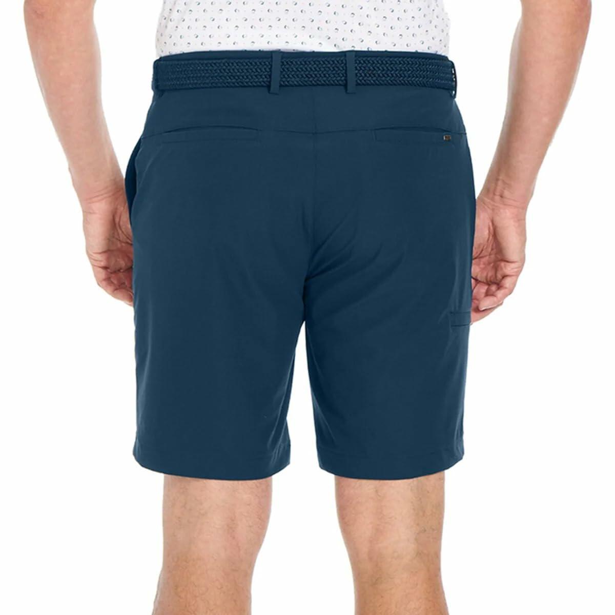 Greg Norman Men’s Stretch Flat Front Lightweight Short - 4-Way Stretch Fabric (Blue,30)
