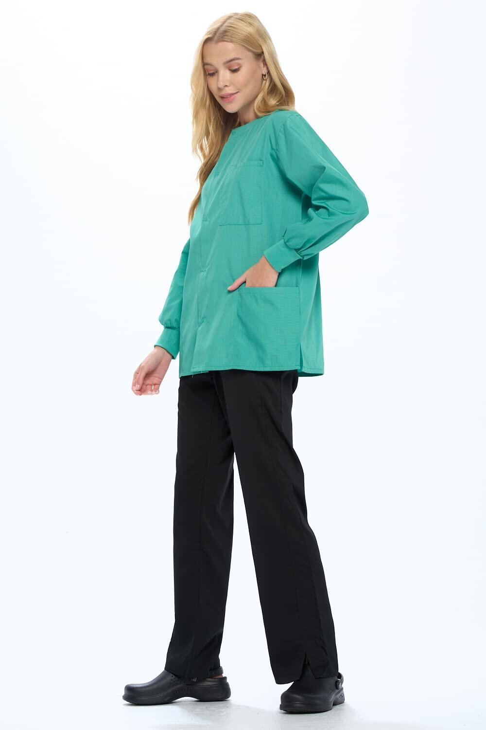 Natural Uniforms Warm Up Scrub Jacket-Surgical Green-X-Large