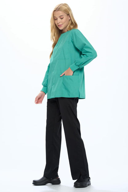 Natural Uniforms Warm Up Scrub Jacket-Surgical Green-X-Large