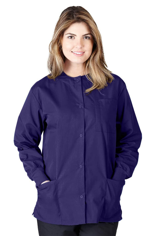 Natural Uniforms Warm Up Scrub Jacket-Purple-Large
