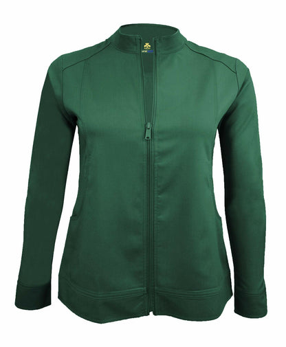 Natural Uniforms Women's Ultra Soft Stretch Zip Up Scrub Jacket (Hunter Green, Large)