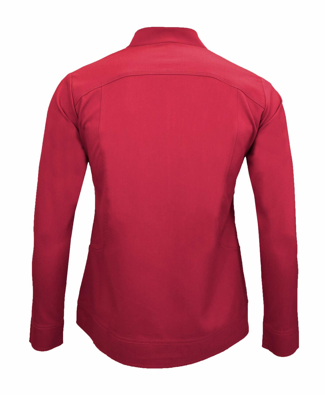 Natural Uniforms Women's Ultra Soft Stretch Zip Up Scrub Jacket (Red, Large)