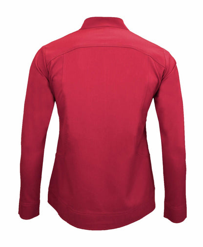 Natural Uniforms Women's Ultra Soft Stretch Zip Up Scrub Jacket (Red, Large)