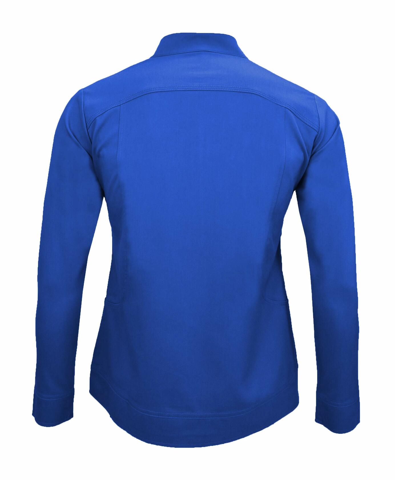 Natural Uniforms Women's Ultra Soft Stretch Zip Up Scrub Jacket (True Royal Blue, Large)