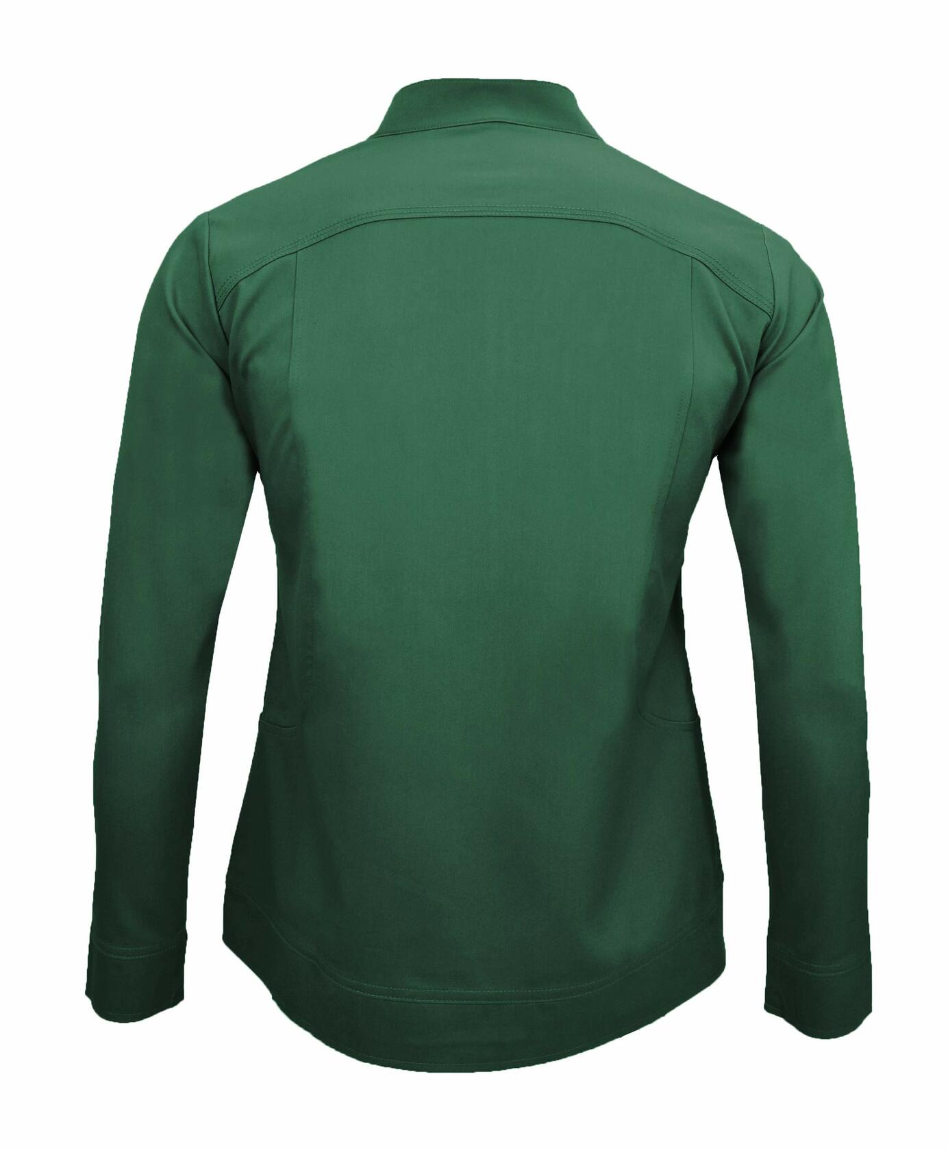 Natural Uniforms Women's Ultra Soft Stretch Zip Up Scrub Jacket (Hunter Green, Large)