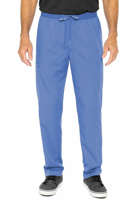 Med Couture Men's Straight Leg Scrub Pant with Zip Fly Front, 6 Pockets, and Elastic Waistband - MC7779S, M Short, Ceil