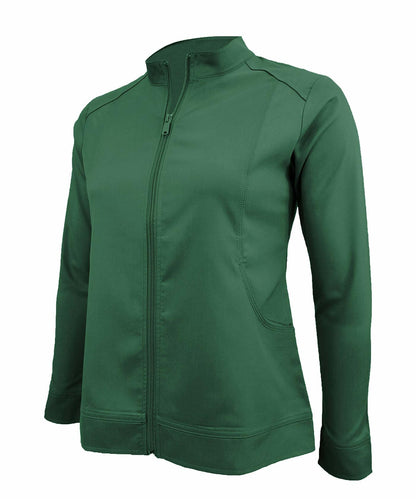 Natural Uniforms Women's Ultra Soft Stretch Zip Up Scrub Jacket (Hunter Green, Large)