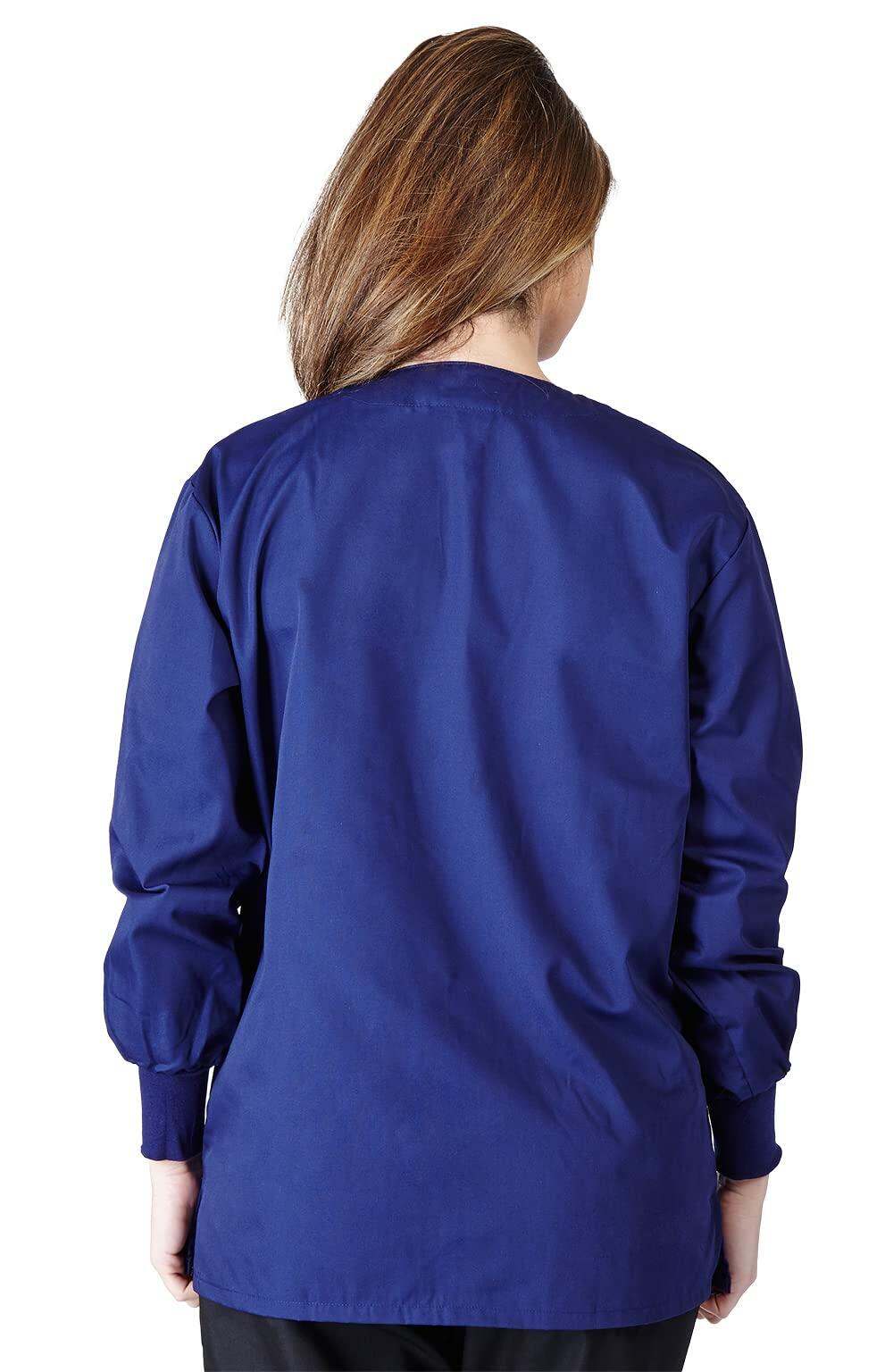 Natural Uniforms Warm Up Scrub Jacket-Navy Blue-Small