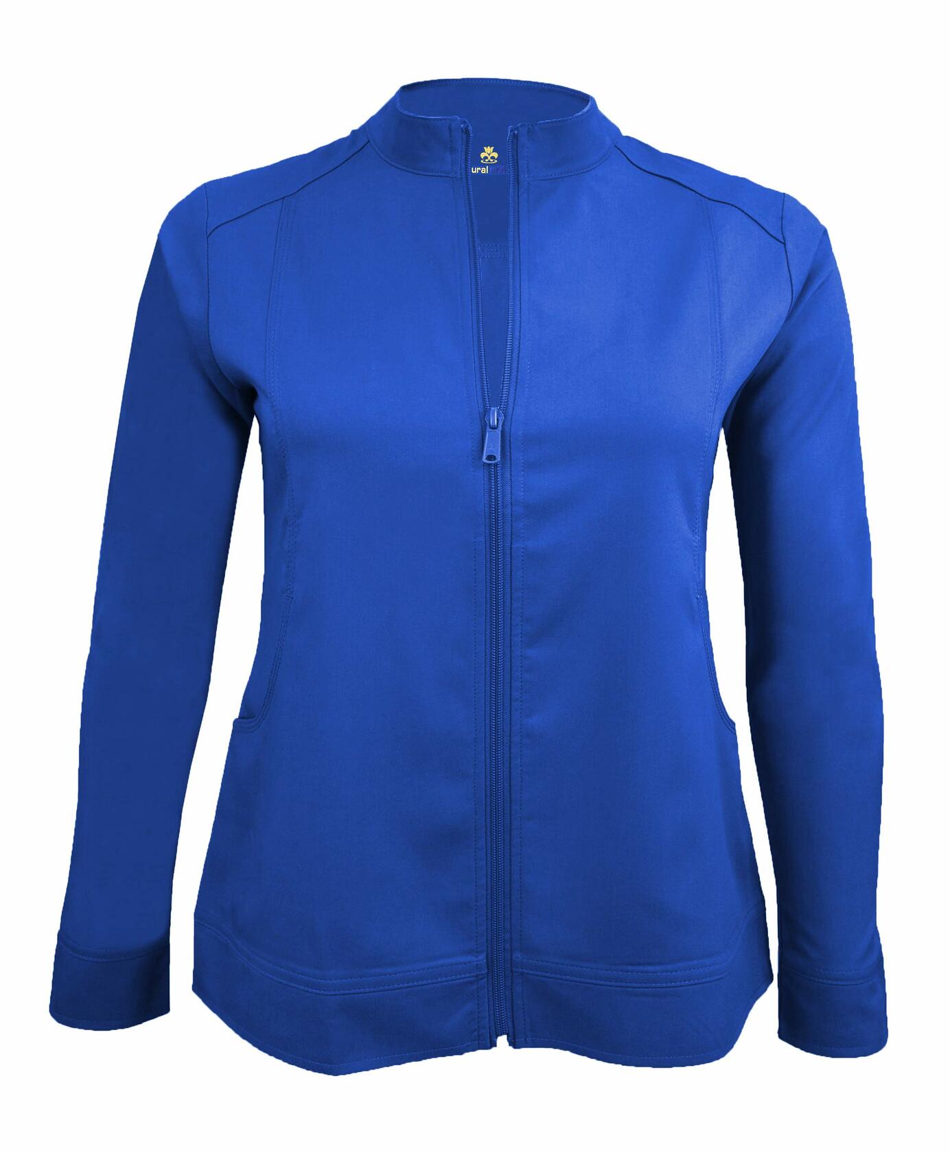 Natural Uniforms Women's Ultra Soft Stretch Zip Up Scrub Jacket (True Royal Blue, Large)