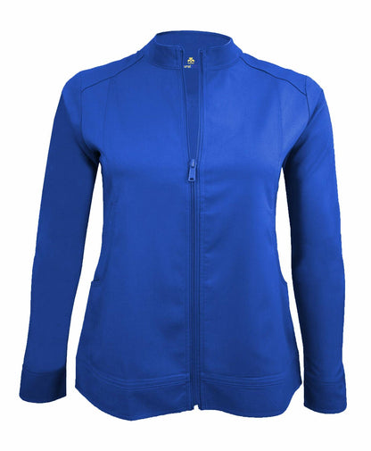 Natural Uniforms Women's Ultra Soft Stretch Zip Up Scrub Jacket (True Royal Blue, Large)