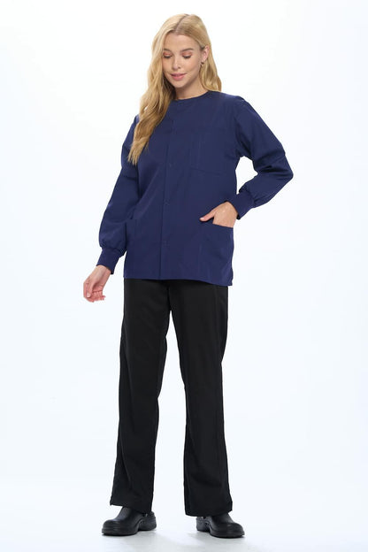 Natural Uniforms Warm Up Scrub Jacket-Navy Blue-3X-Large