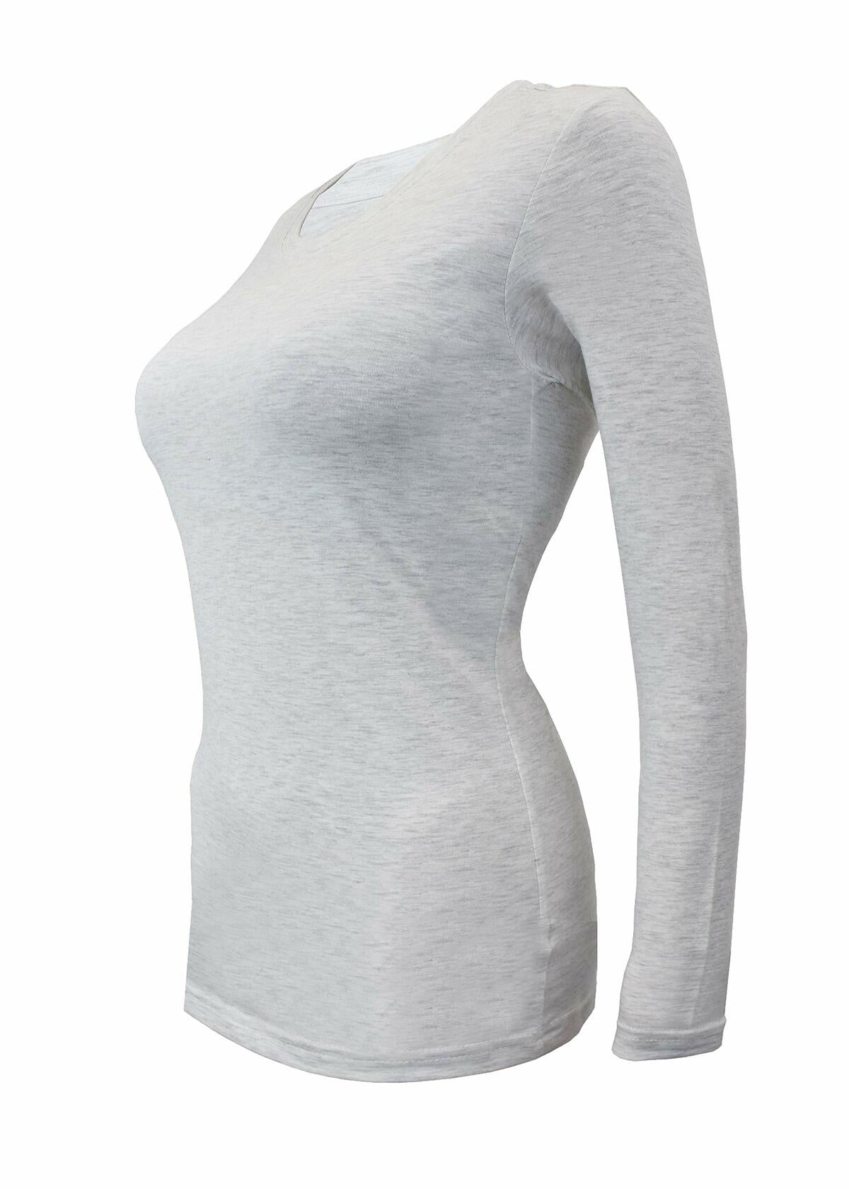 Natural Uniforms Women's Under Scrub Tee Crew Neck Long Sleeve T-Shirt-5-Pack (X-Large, 5 Pack- Heather Grey)
