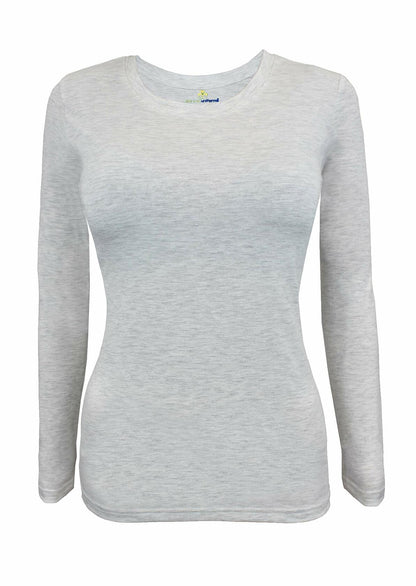 Natural Uniforms Women's Under Scrub Tee Crew Neck Long Sleeve T-Shirt-5-Pack (X-Large, 5 Pack- Heather Grey)