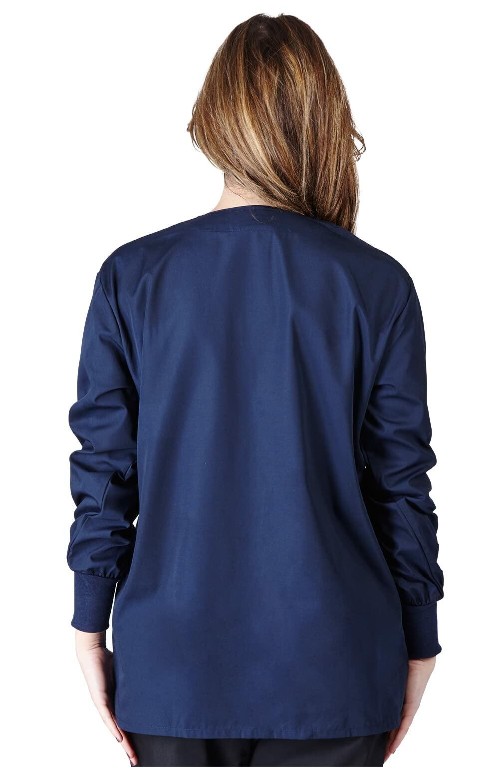 Natural Uniforms Warm Up Scrub Jacket-Dark Navy Blue-5X-Large