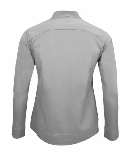 Natural Uniforms Women's Ultra Soft Stretch Zip Up Scrub Jacket (Grey, Medium)