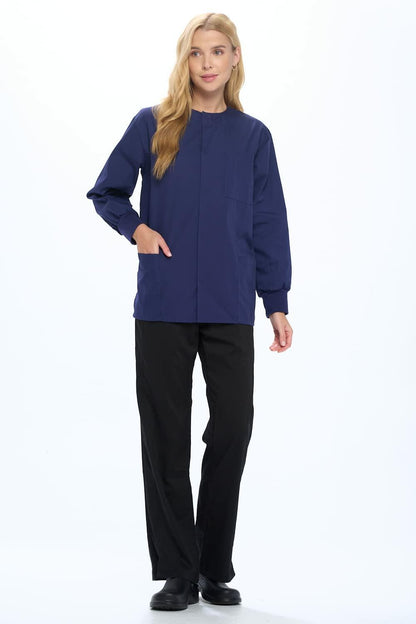 Natural Uniforms Warm Up Scrub Jacket-Navy Blue-3X-Large