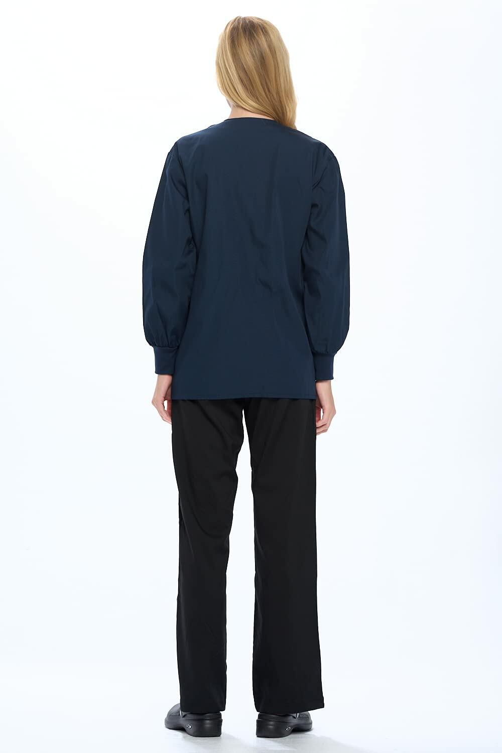 Natural Uniforms Warm Up Scrub Jacket-Dark Navy Blue-Large