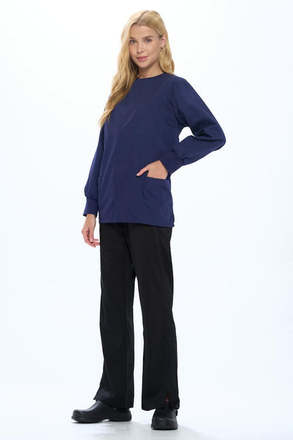 Natural Uniforms Warm Up Scrub Jacket-Navy Blue-3X-Large