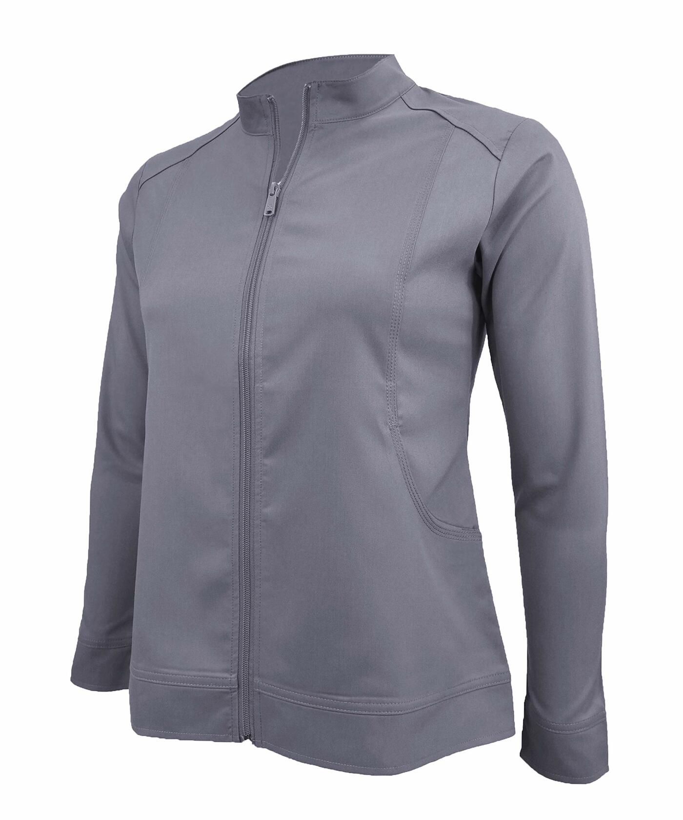 Natural Uniforms Women's Ultra Soft Stretch Zip Up Scrub Jacket (Charcoal, X-Large)