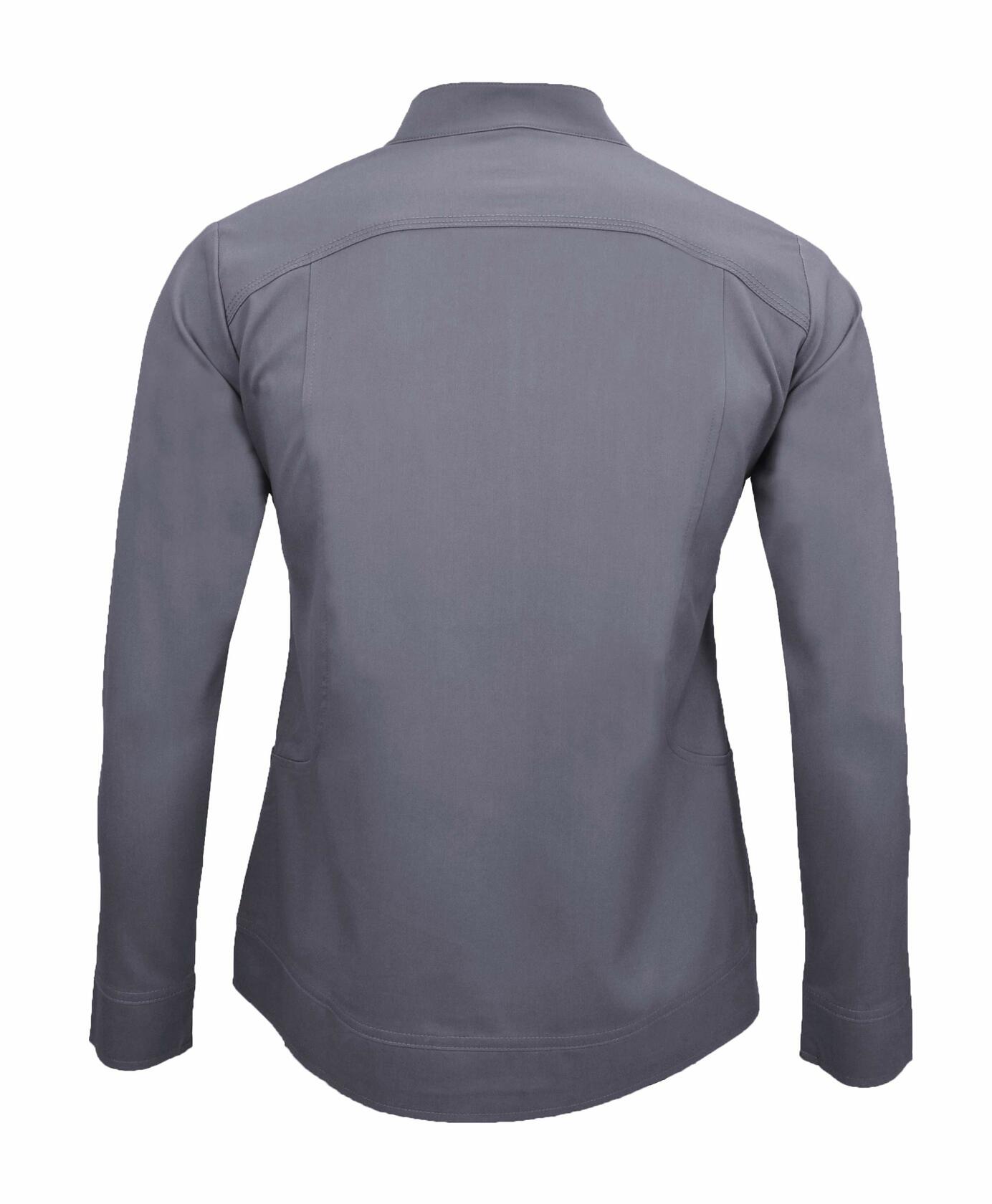Natural Uniforms Women's Ultra Soft Stretch Zip Up Scrub Jacket (Charcoal, X-Large)