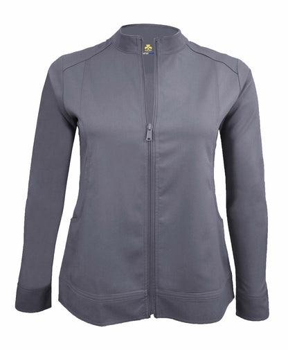 Natural Uniforms Women's Ultra Soft Stretch Zip Up Scrub Jacket (Charcoal, X-Large)