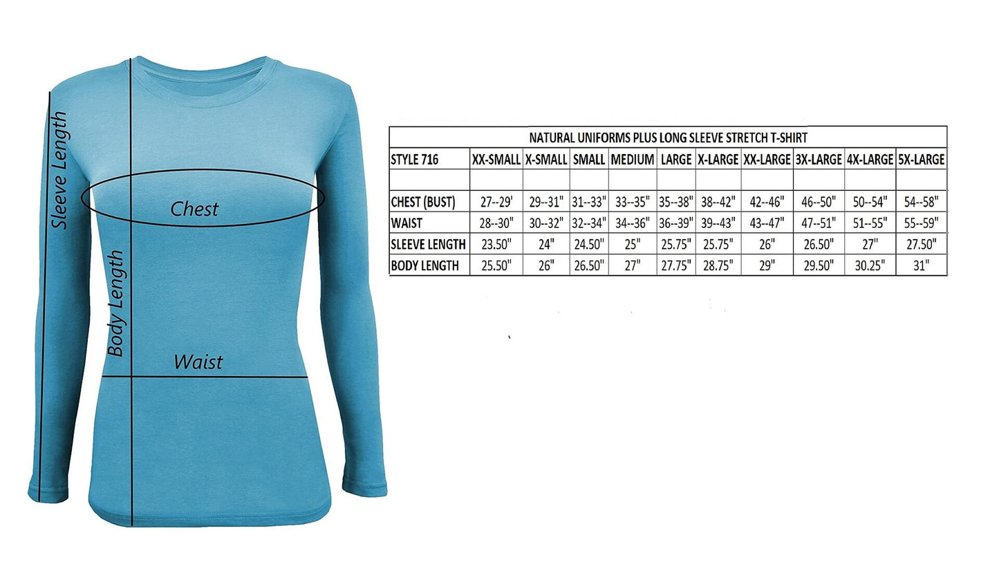 Natural Uniforms Women's Under Scrub Tee Crew Neck Long Sleeve T-Shirt-5-Pack (X-Large, 5 Pack- Heather Grey)