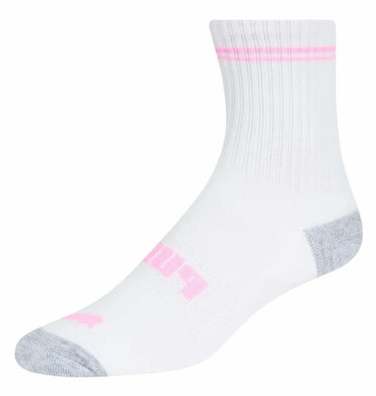 PUMA Girls Low Crew Socks, 10 pairs, Youth Size 4-9.5