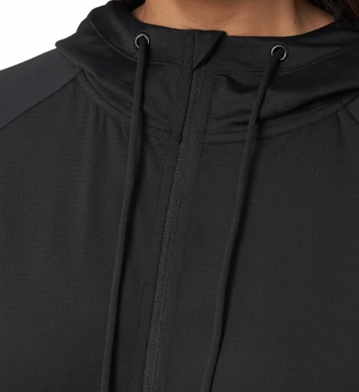 Mondetta Women's Moisture Wicking Lightweight Full Zip Hoodie Jacket with Thumbholes (US, Alpha, Small, Regular, Regular, Black)