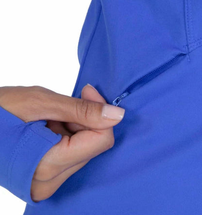 Spyder Women's Stretch Long Sleeve Zip Up Yoga Jacket with Thumb Holes (US, Alpha, XX-Large, Regular, Regular, Blue)