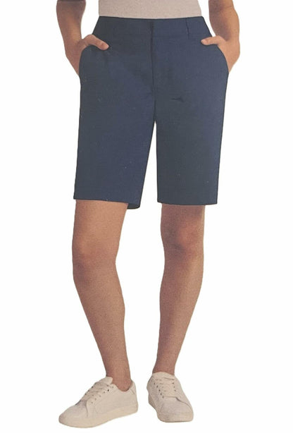 Matty M Women’s Bermuda Shorts - Stretch Casual Knee Length Shorts with Pockets for Summer (US, Alpha, Small, Regular, Regular, Navy)