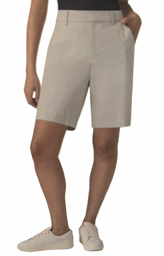 Matty M Women’s Bermuda Shorts - Stretch Casual Knee Length Shorts with Pockets for Summer (US, Alpha, X-Large, Regular, Regular, Beige)