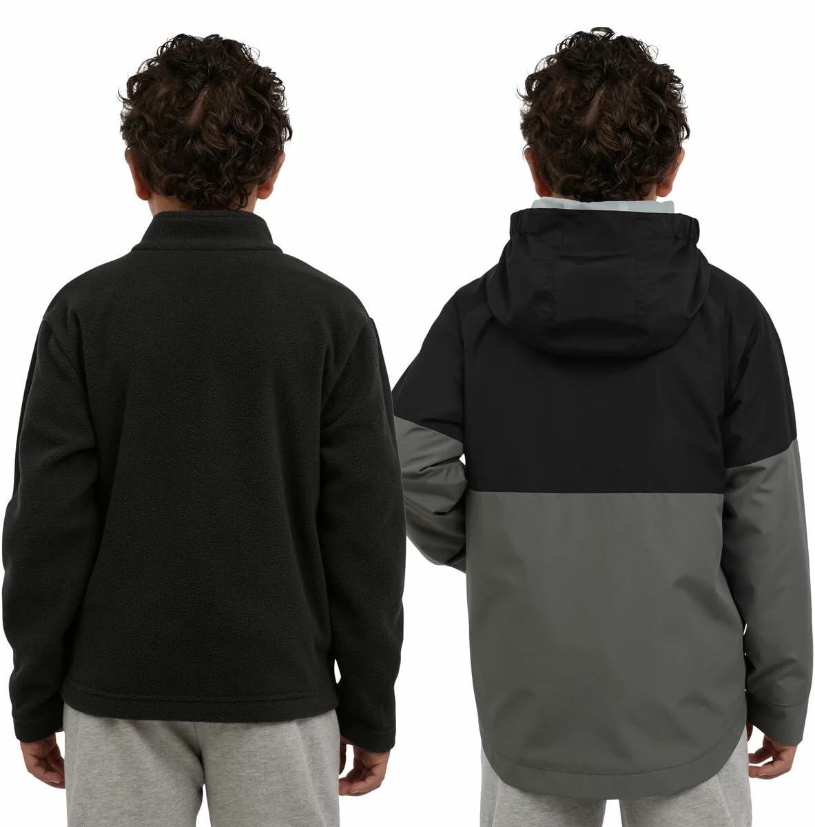 Eddie Bauer Youth Lone Peak 3 in 1 Jacket (US, Alpha, Medium, Regular, Black Onyx)