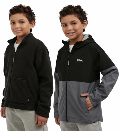 Eddie Bauer Youth Lone Peak 3 in 1 Jacket (US, Alpha, X-Small, Regular, Black Onyx)
