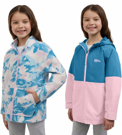 Eddie Bauer Youth Lone Peak 3 in 1 Jacket (US, Alpha, Medium, Regular, Vintage Pink)