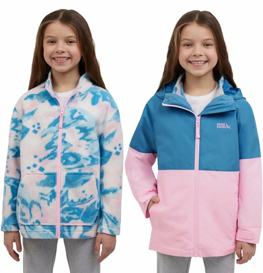 Eddie Bauer Youth Lone Peak 3 in 1 Jacket (US, Alpha, Medium, Regular, Vintage Pink)