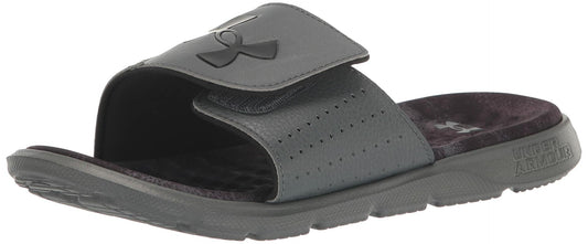 Under Armour Men's Ignite Pro Graphic Slide, (100) Pitch Gray/Pitch Gray/Black, 17, US
