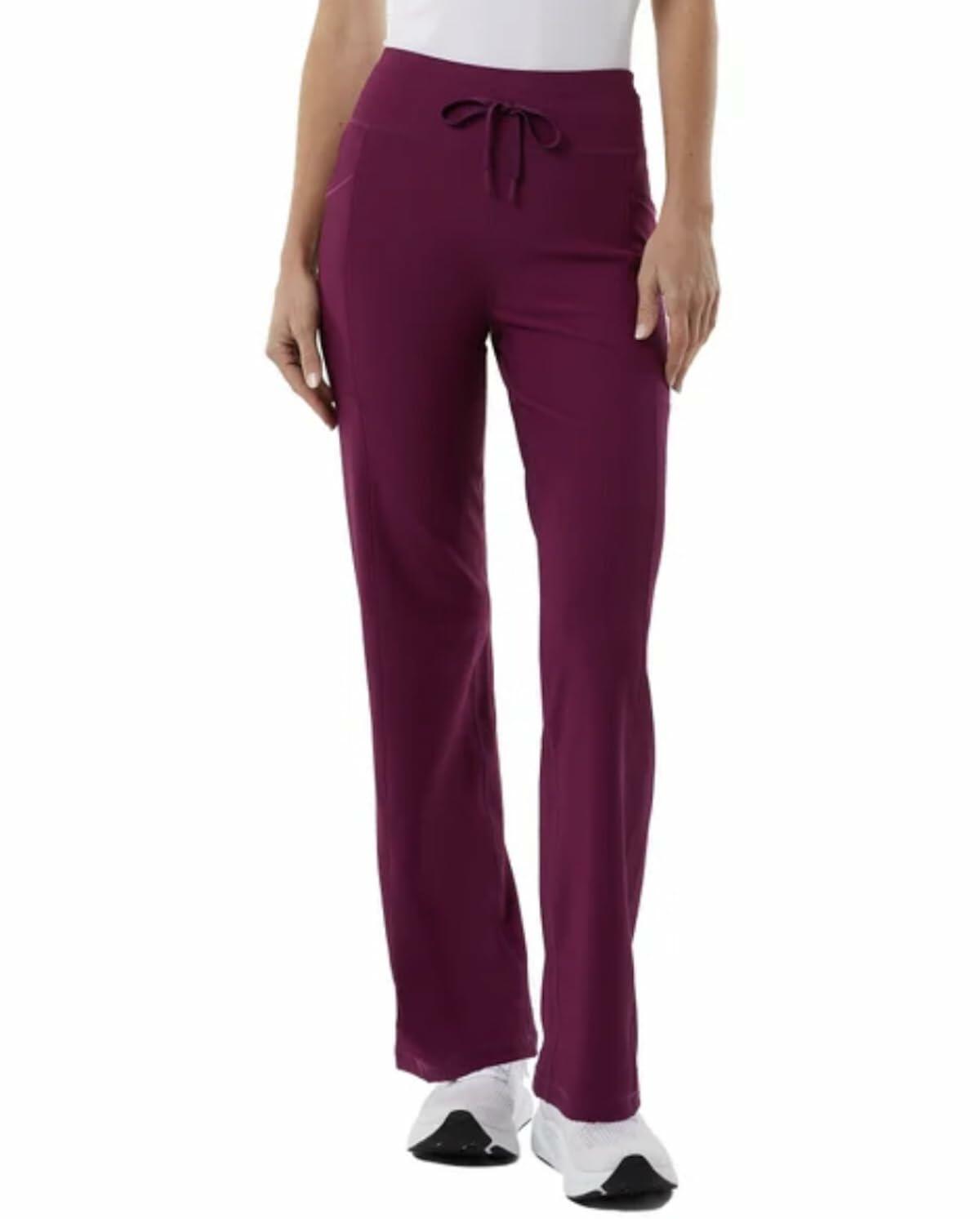 32 Degrees Cool Women's High Rise Ribbed Active Yoga Semi-Flare Pant (US, Alpha, Medium, Regular, Regular, Purple)