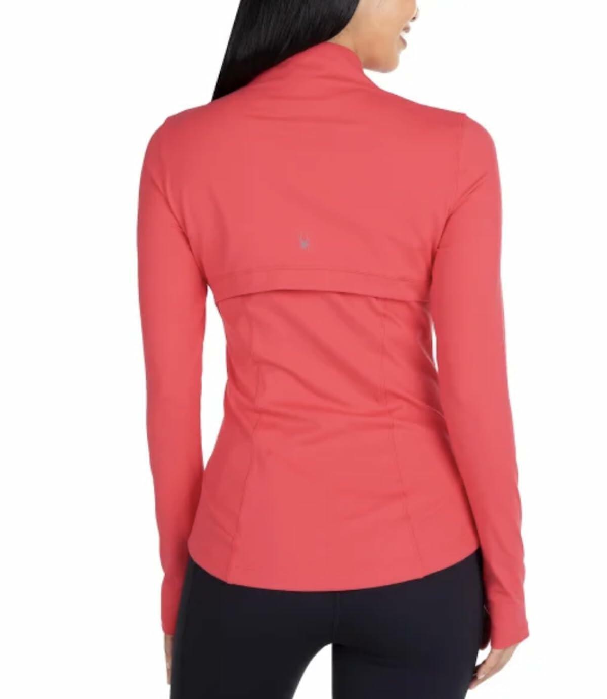 Spyder Women's Stretch Long Sleeve Zip Up Yoga Jacket with Thumb Holes (US, Alpha, XX-Large, Regular, Regular, Pink)