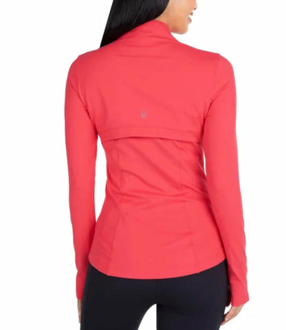 Spyder Women's Stretch Long Sleeve Zip Up Yoga Jacket with Thumb Holes (US, Alpha, XX-Large, Regular, Regular, Pink)