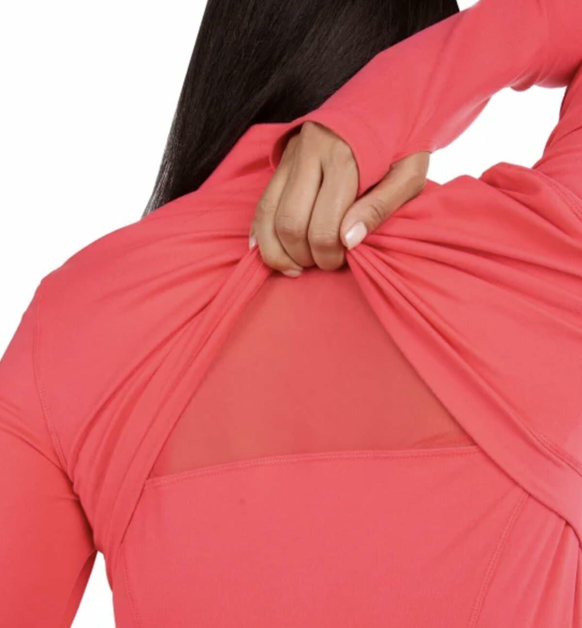 Spyder Women's Stretch Long Sleeve Zip Up Yoga Jacket with Thumb Holes (US, Alpha, XX-Large, Regular, Regular, Pink)